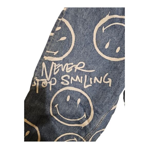 H&M x SMILEY High Waisted Baggy Jeans - Size 8 - Picture 9 of 11